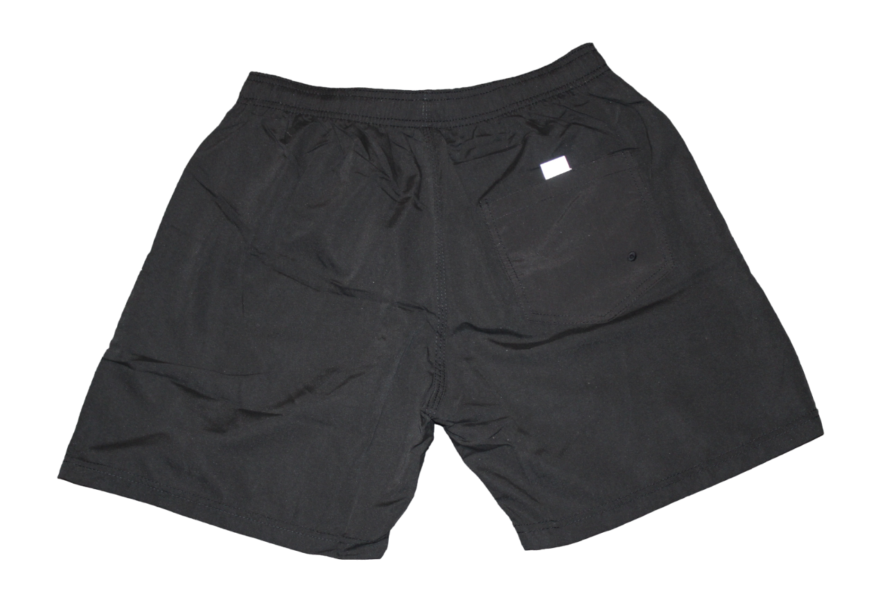 Black Reflective Logo Swim Trunks