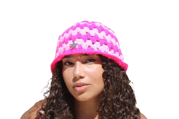 Double Pink Crochet Hat