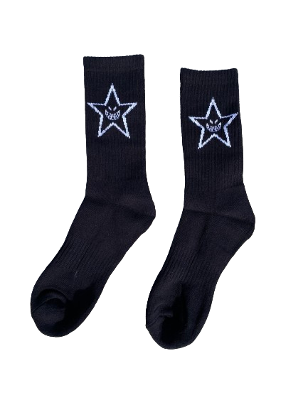 Women's Black Logo Socks